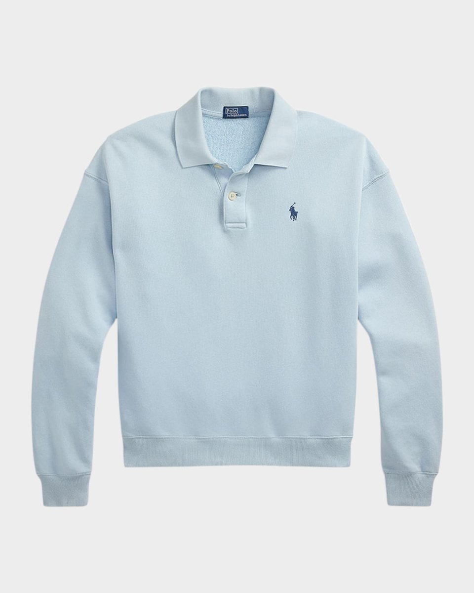Lightweight Fleece Long-Sleeve Polo